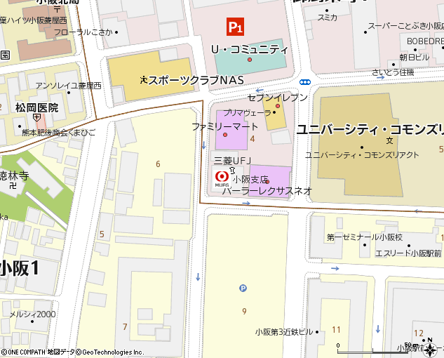 小阪支店付近の地図